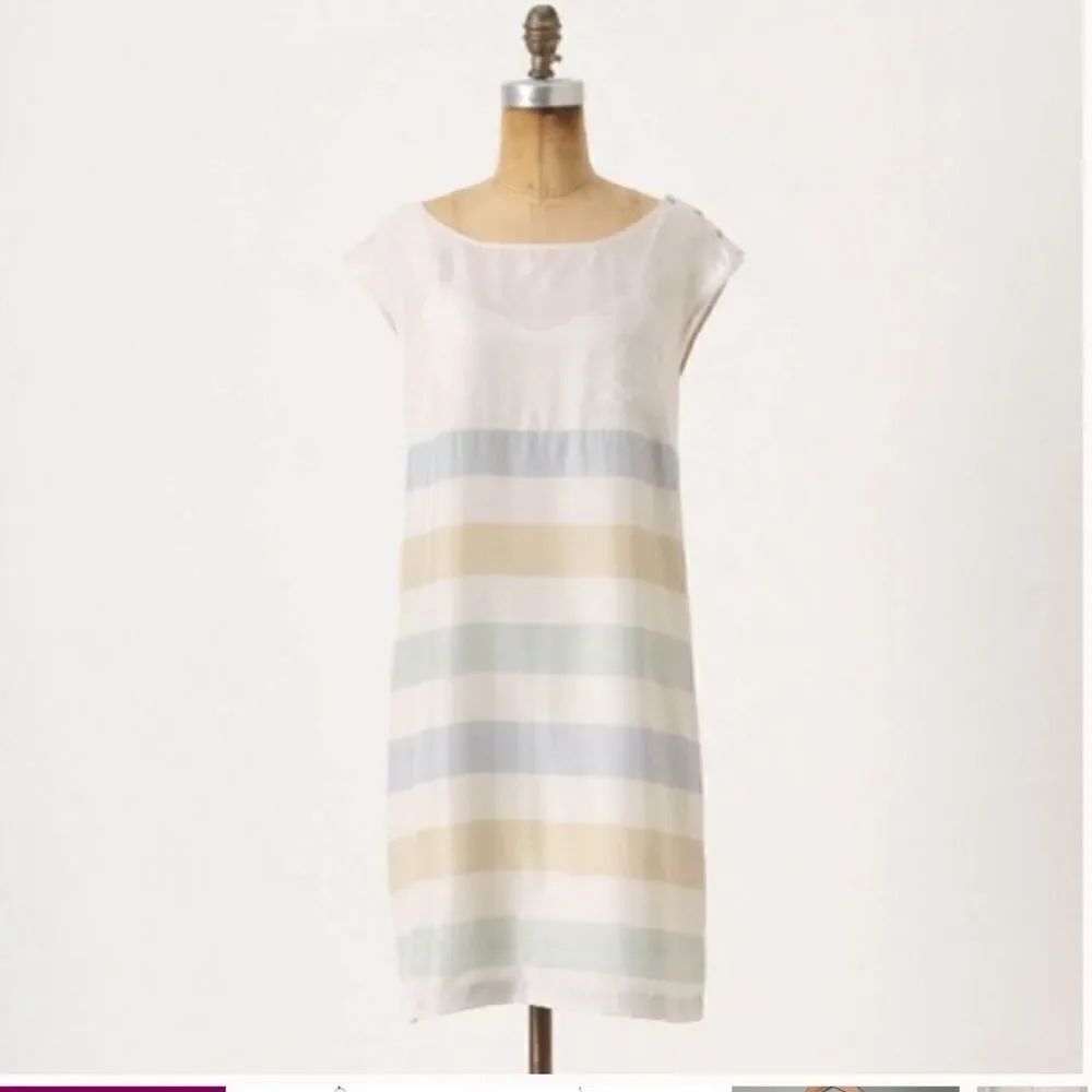 Anthropologie Odille 100% Silk Shore House Striped Dress NWT